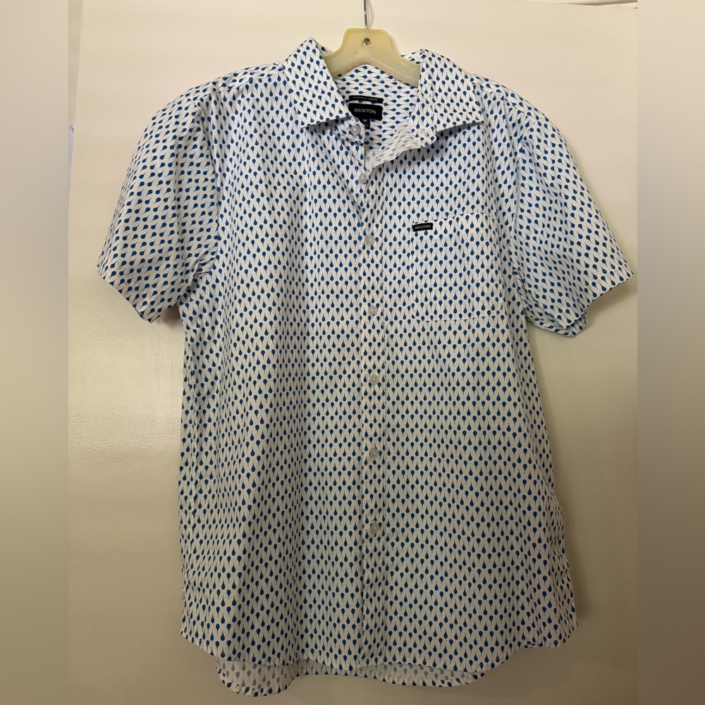 Brixton White and Blue Geometric Shirt